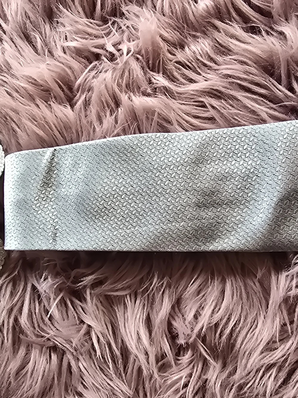 Silver Textured Tie And Mask For Special Moments